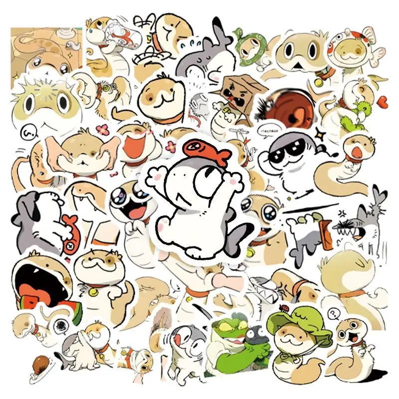 קריקטורה חמודה מדבקות כלב נחשים כרישים ישב על שרטוטי & quot; & quot; תיק טלפון מטען גרפיטי עמיד למים מדבקה