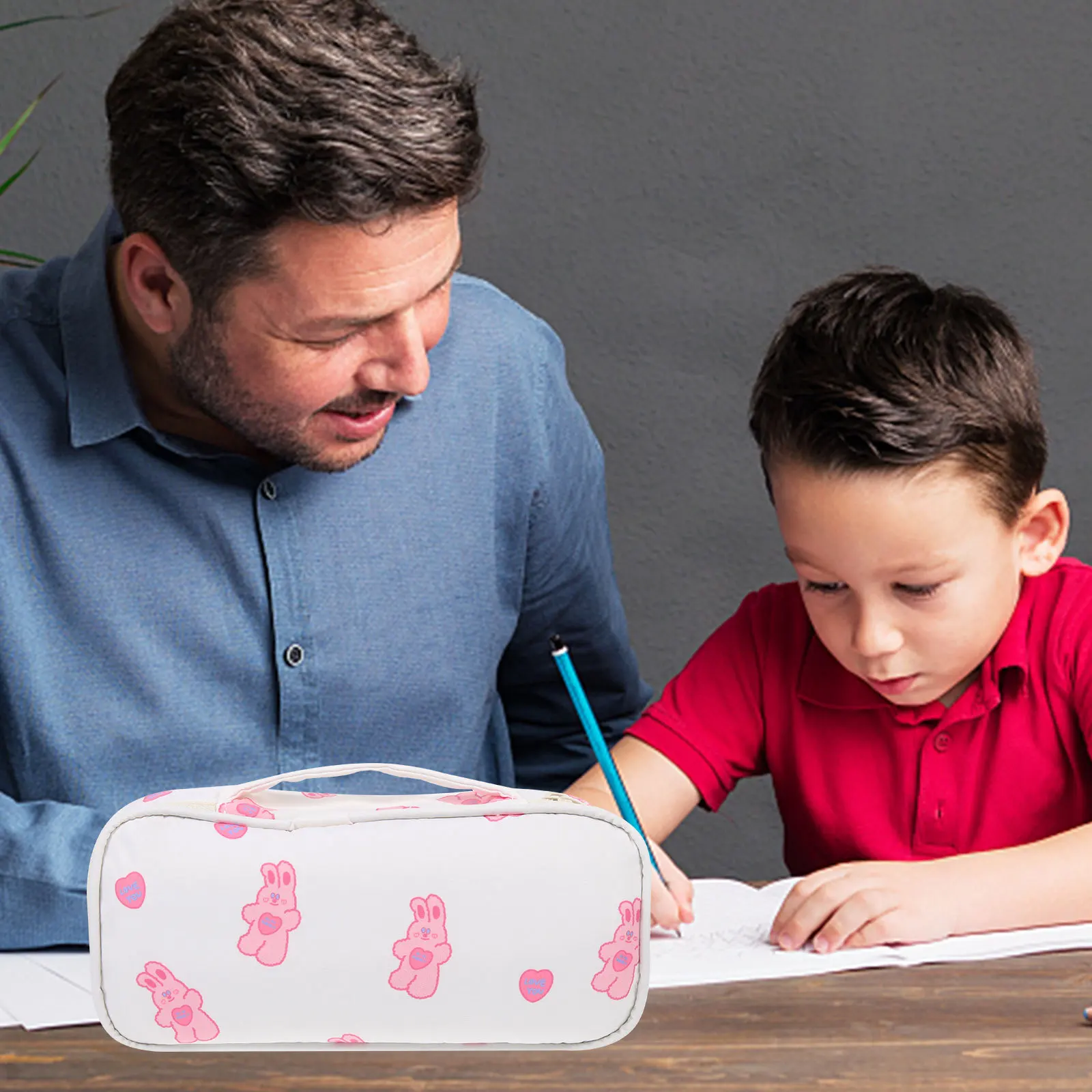 Portable Multi-Function Pencil Bag Large Capacity Lightweight Polyester Zipper Pen Pouch Pen Supply Organizer Pencil Pouch