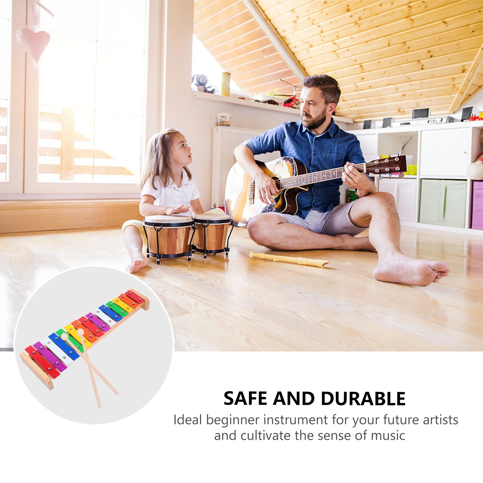 

15 Keys Xylophone Musical Toys Wood Percussion Instrument Toddler Glockenspiel Kids Educational Toy Premium Material Safe
