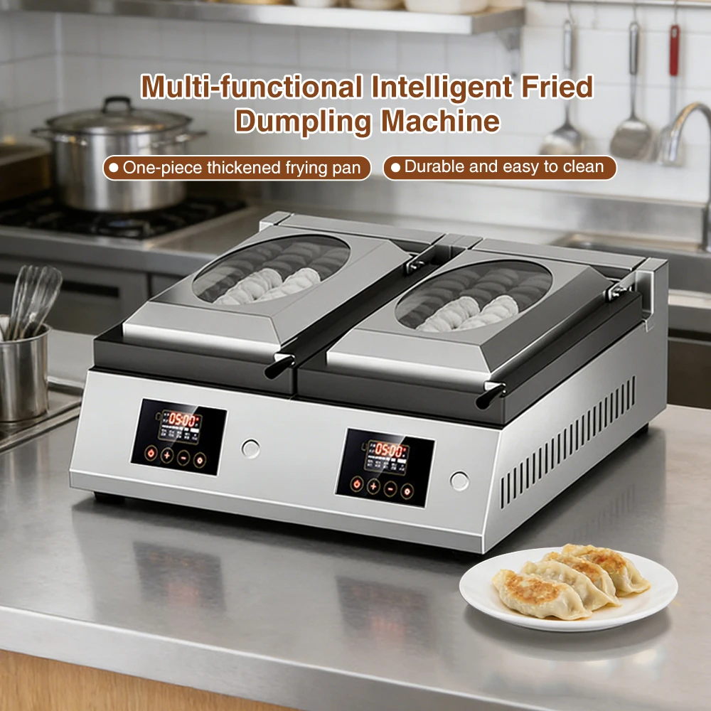 Commercial Single Stainless Steel Automatic Fried Siopao Restaurant Gyoza Dumplings Making Frying Machine Cooker Kitchen