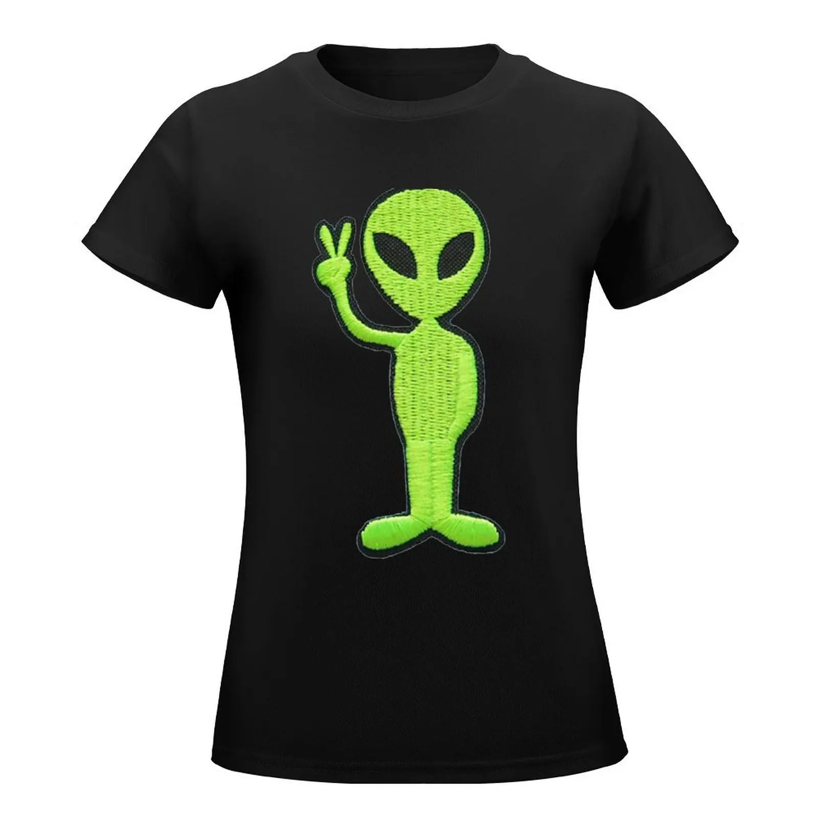 Alien Meme, อะนิเมะคนต่างด้าว, การ์ตูนมนุษย์ต่างดาว, เสื้อยืดการ์ตูนมนุษย์ต่างดาวเสื้อยืดเสื้อผ้าวินเทจตลกๆสำหรับผู้หญิง