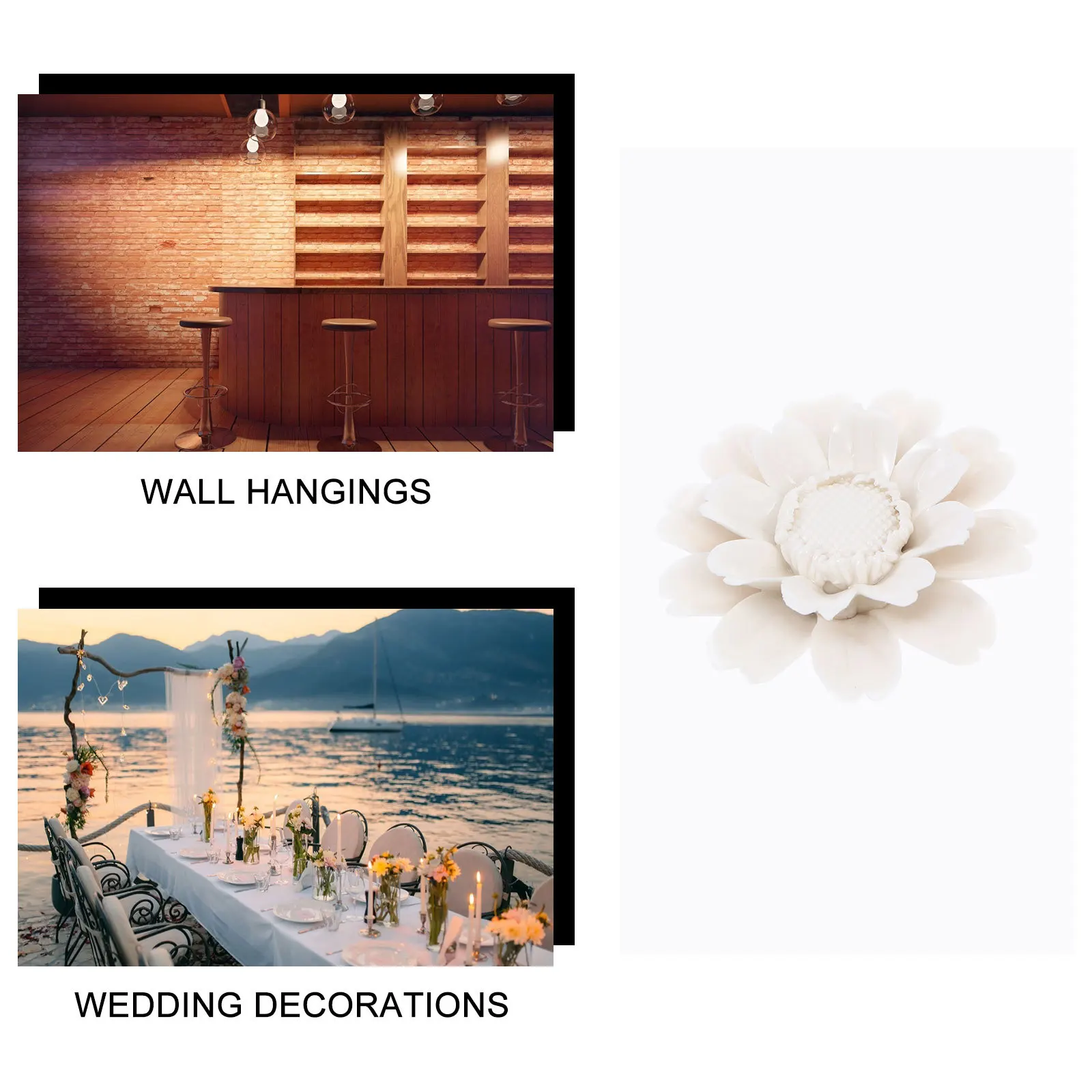 

Ceramic Hanging Flower Wall Art Decor Exquisite Workmanship Home Decor Gift Friends Family Bedroom Living Room Office