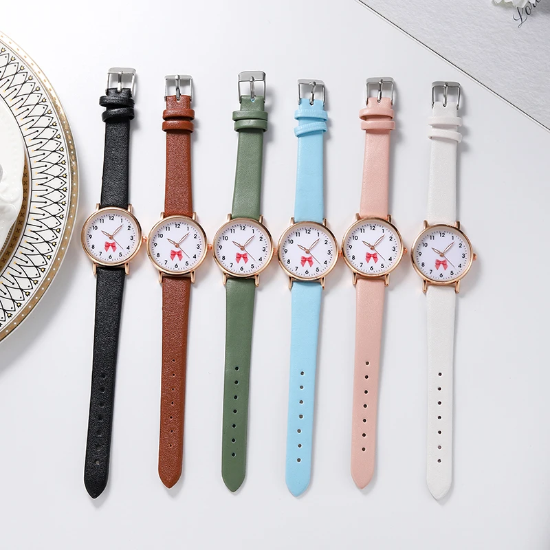 22/5000   Fashion new bow ladies girls gift watches leather quartz watches wholesale20