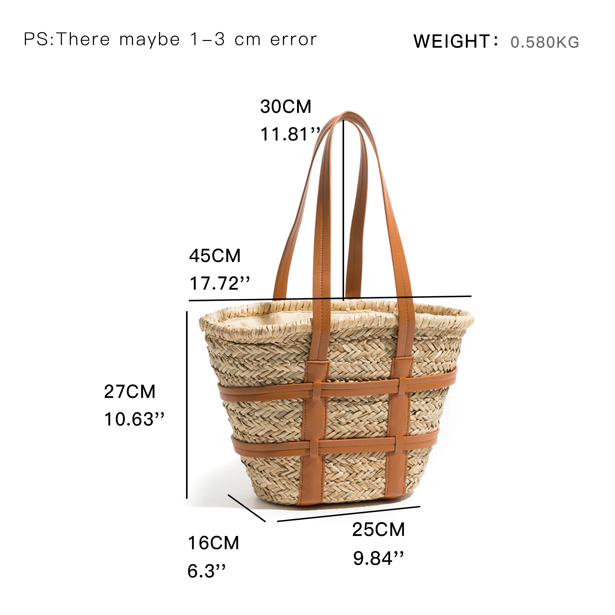 MABULA Large Straw Basket Women Tote Bag PU Strap Hollow Out Design Shoulder Hobo Purse Handmade High Quality Shopping Handbag