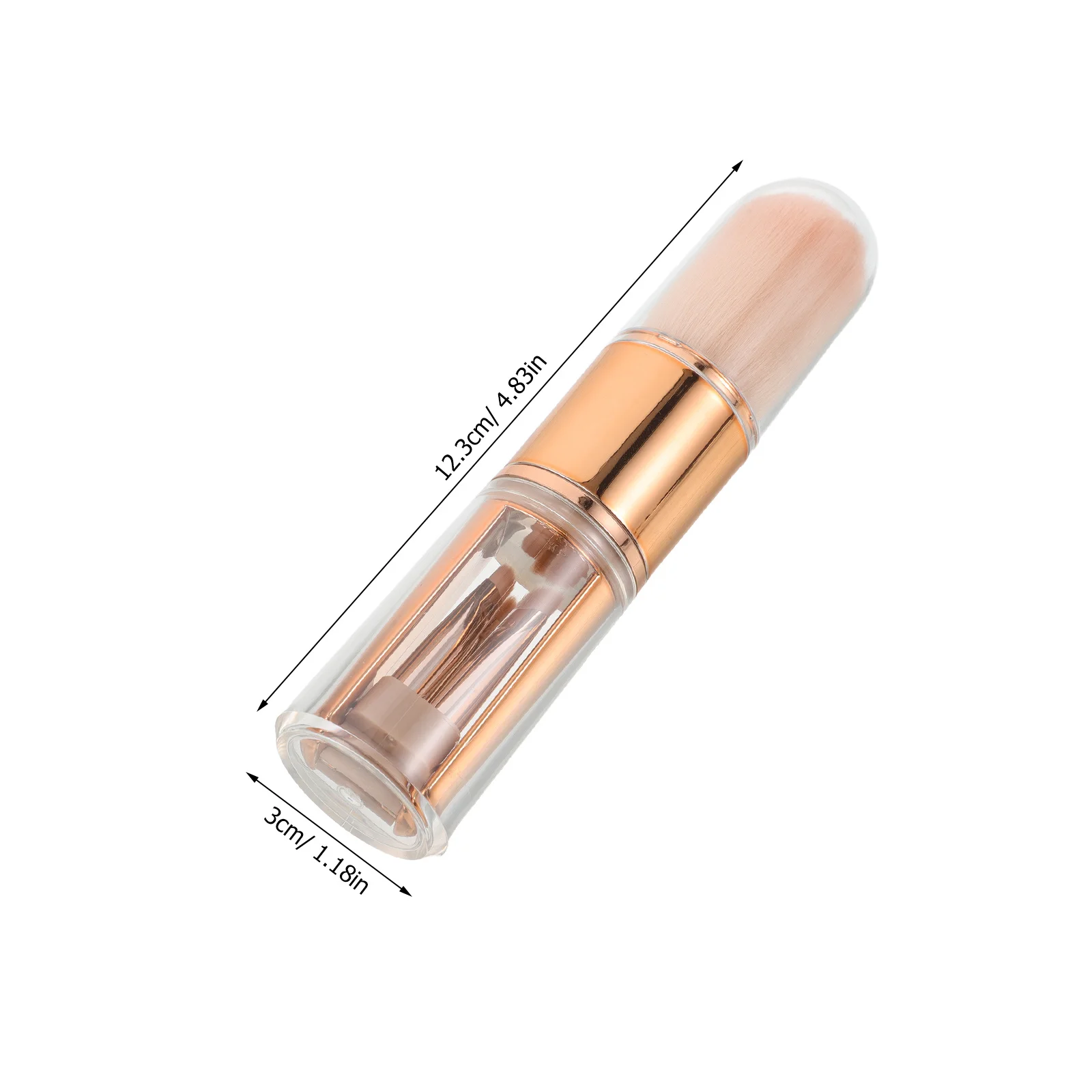 1Set Makeup Brush Set Portable 5-in-1 Retractable Multifunctional Blush Eyeshadow Silicone Head Travel Brush Makeup Tool Set