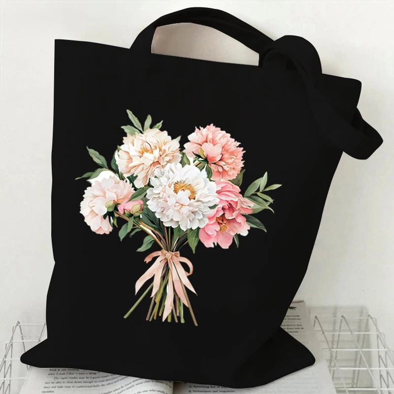 Woman\'s Shoulder Bag Wildflowers Vintage Tote Bags Canvas Shoulder Bags for Travel Daily Commute Women\'s Reusable Shopping Bag