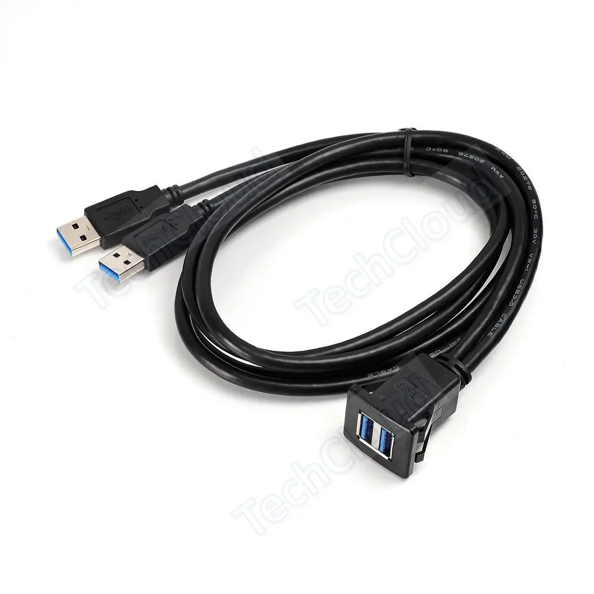 Dual port USB3.0 extension cable, Car dashboard USB extension cable USB charging cable data cable For Car/boat