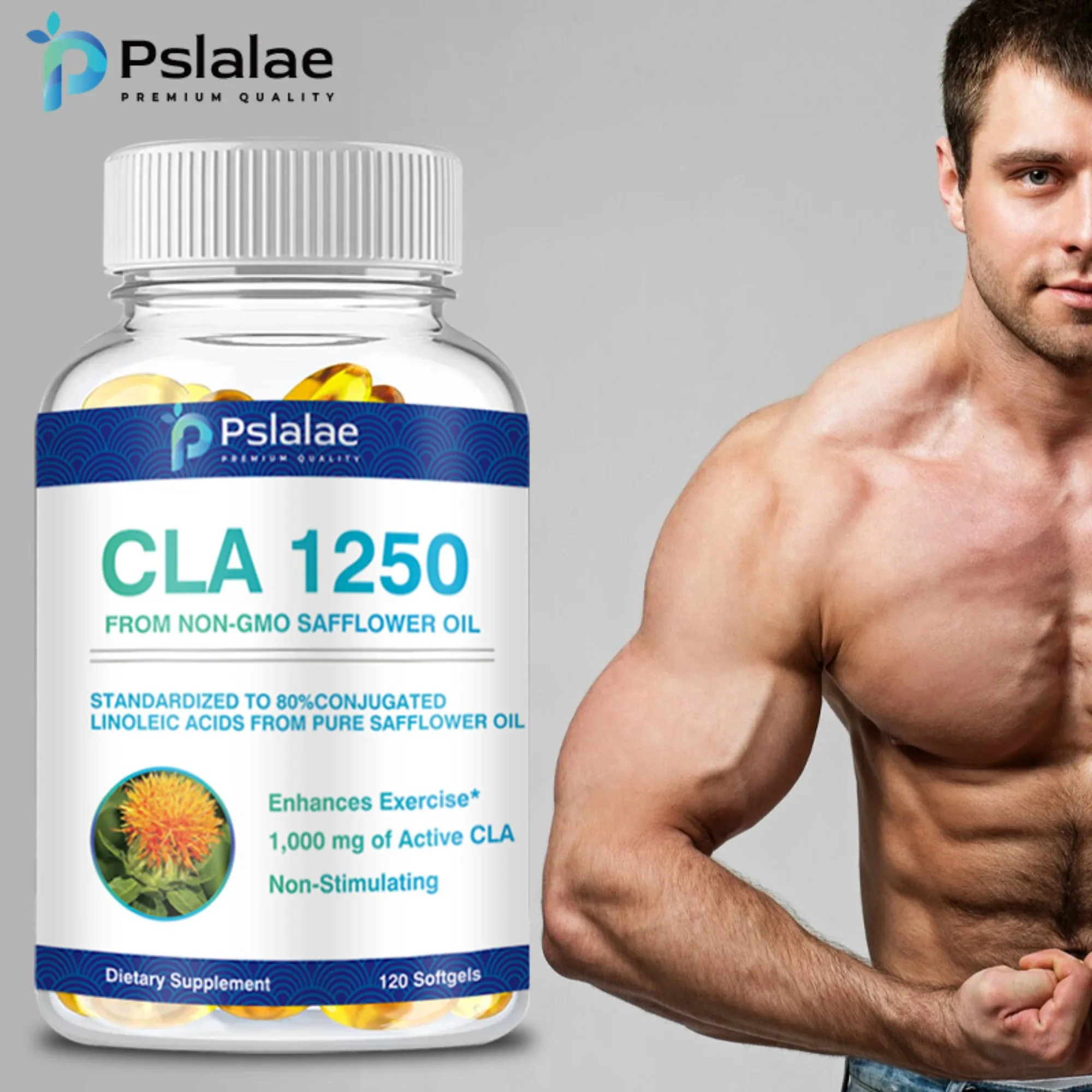 CLA (Ácido linoléico conjugado) - Quemar grasa, aumentar la masa muscular, aumentar el metabolismo y proporcionar energía - 120 cápsulas