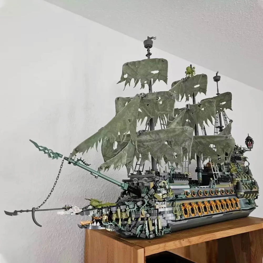 Ideas The Flying Dutchman Pirate Ship Building Blocks Medieval Ghost Ship Model Bricks Model Toys For Adult Birthday Gifts MOC