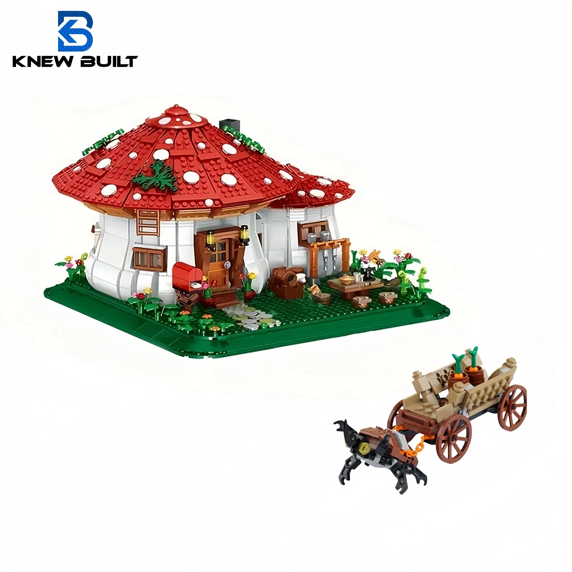 ألعاب مكعبات بناء صغيرة من Knew Built Mushroom House Fairy-Tale World تهدئة الأطفال، هدية مثالية للعب الخيالي #2