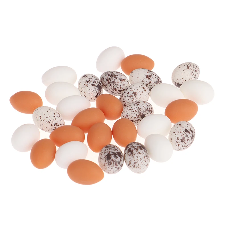 Hot Sale 10pc Dollhouse Miniature Simulation Eggs Food Model Pretend Play Kitchen Toys