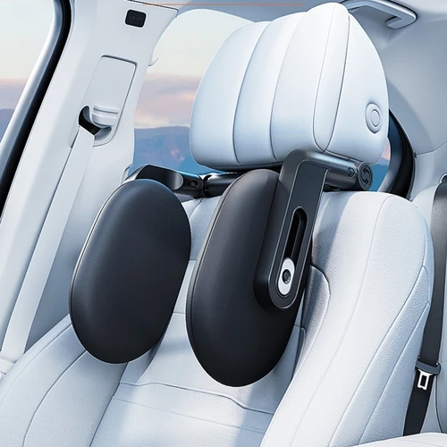 Imagen 1 del producto Cojín multifuncional para coche con doble gancho, reposacabezas para dormir lateral de espuma viscoelástica, almohada para el cuello del coche, reposacabezas para dormir