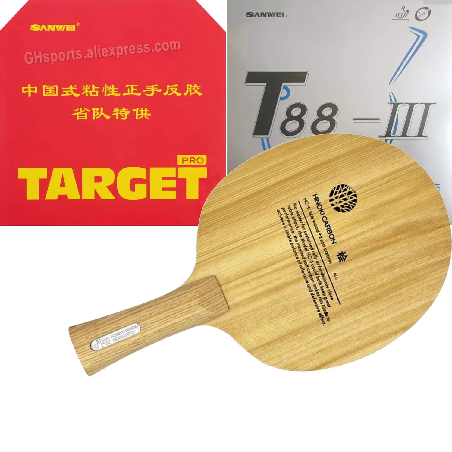 pro-combo-racket-sanwei-hc5s-table-tennis-hc5s-blade-with-sanwei-target-provincial-and-t88-iii-a-pair-rubber-with-sponge