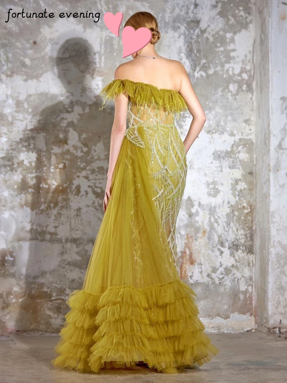 Fortunato sera elegante Vintage Sexy dolce verde lucido pizzo sirena personalizza occasioni formali abito da ballo abiti da sera da sera