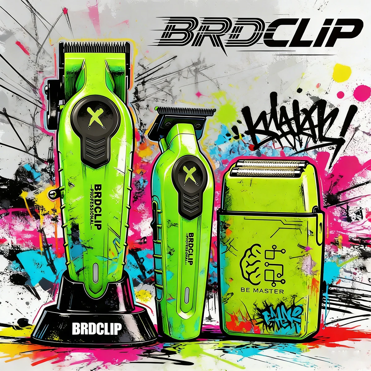 Фото Профессиональный набор для стрижки и укладки волос BRDCLIP: машинка для стрижки с зарядной базой, лезвия DLC, мощный мотор, для домашнего использования