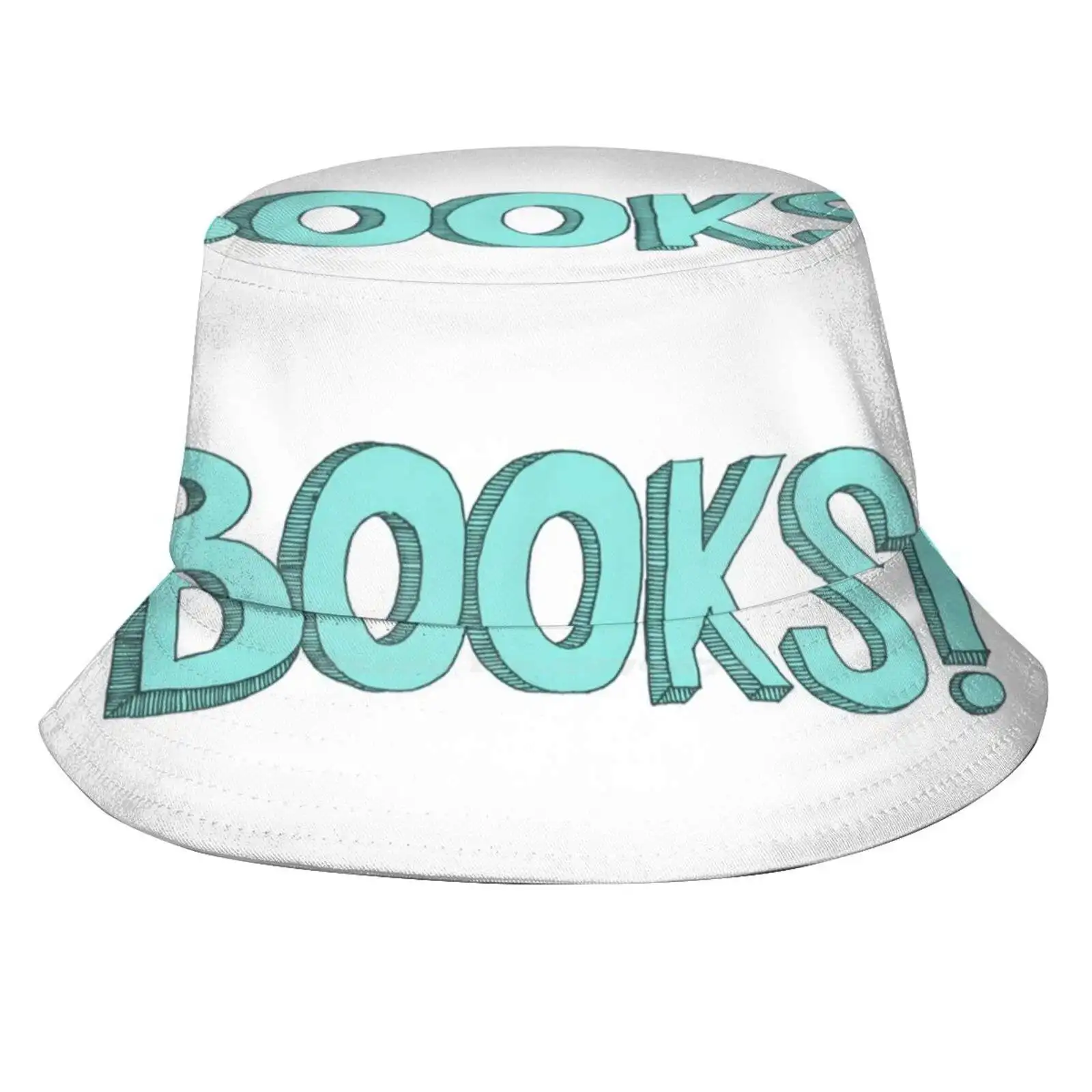 Books! In Blue Sun Cap Fisherman Hat Bucket Hats Bookish Reader Writer Reading Bookstagram Bibliophile Blue Words Typography