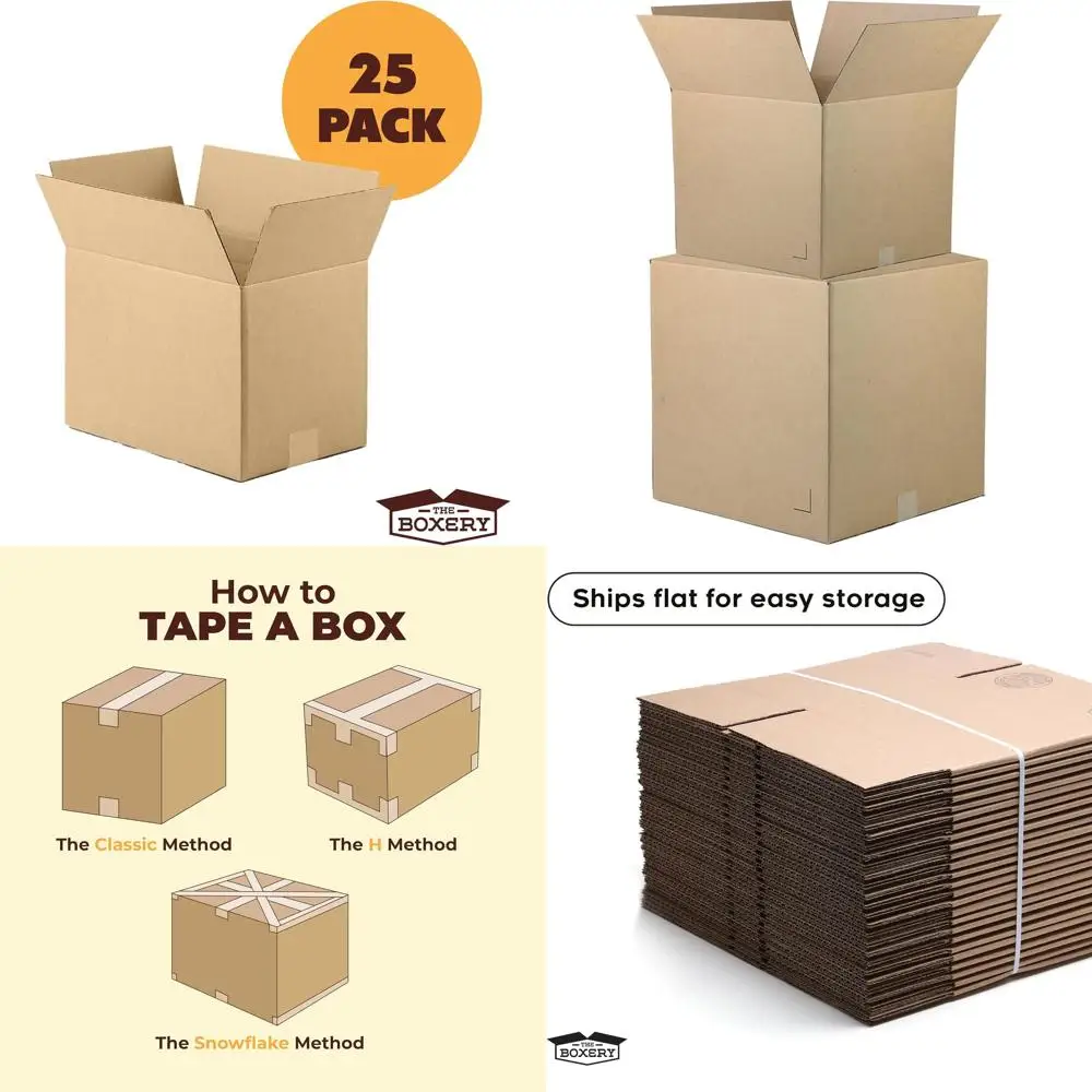 

Набор из 25 коробок из гофрированного картона коричневого цвета, 20x16x16 дюймов, для доставки, упаковки, переезда и хранения - прочные, экологичные, перерабатываемые.