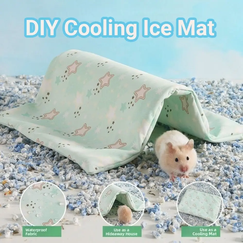 

Cartoon Pattern Rabbit Hamster Cooling Ice Mat Foldable Double Layer Small Pet Sleeping Bed Waterproof Surface Breathable