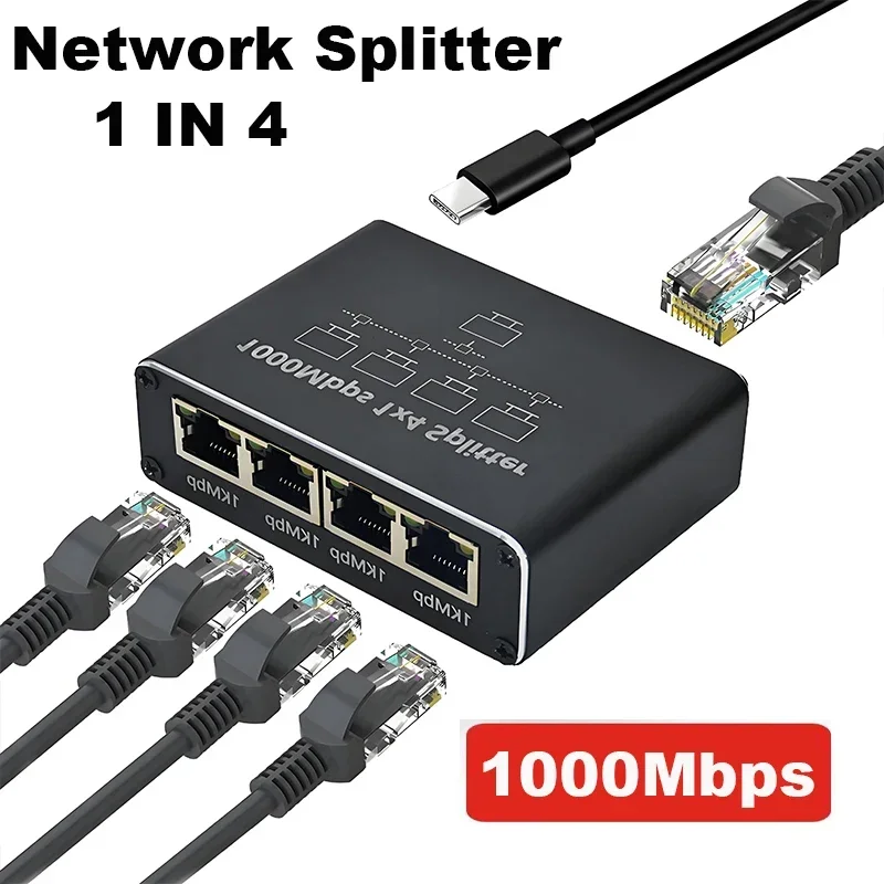 Gigabit Ethernet Switch Rj45 Splitter LAN Gigabit Uitbreiding Adapter 1000Mbps Netwerk Connector Voor PC Laptop TV Box Router
