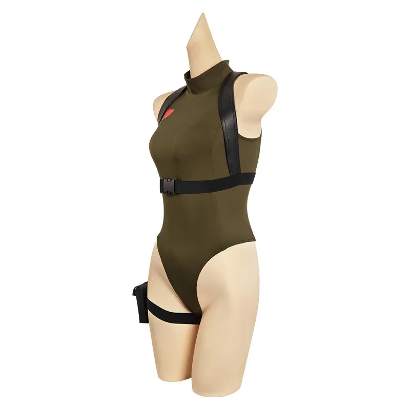 

Adult Women Jumpsuit Fighter Cammy Cosplay Costume Gloves Hat Fantasia Outfits Halloween Carnival Party Disguise Fantasy Suit