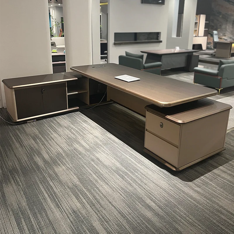 Mesa chefe moderna luz luxo alto sentido presidente mesa chefe banco