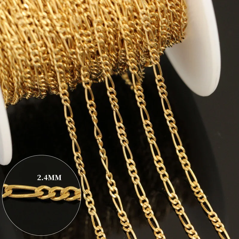 14K Vergoldete Figaro-Kette 1,5MM Minimalistischer Goldschmuck DIY-Kette für Anhänger Unisex – Detail 14