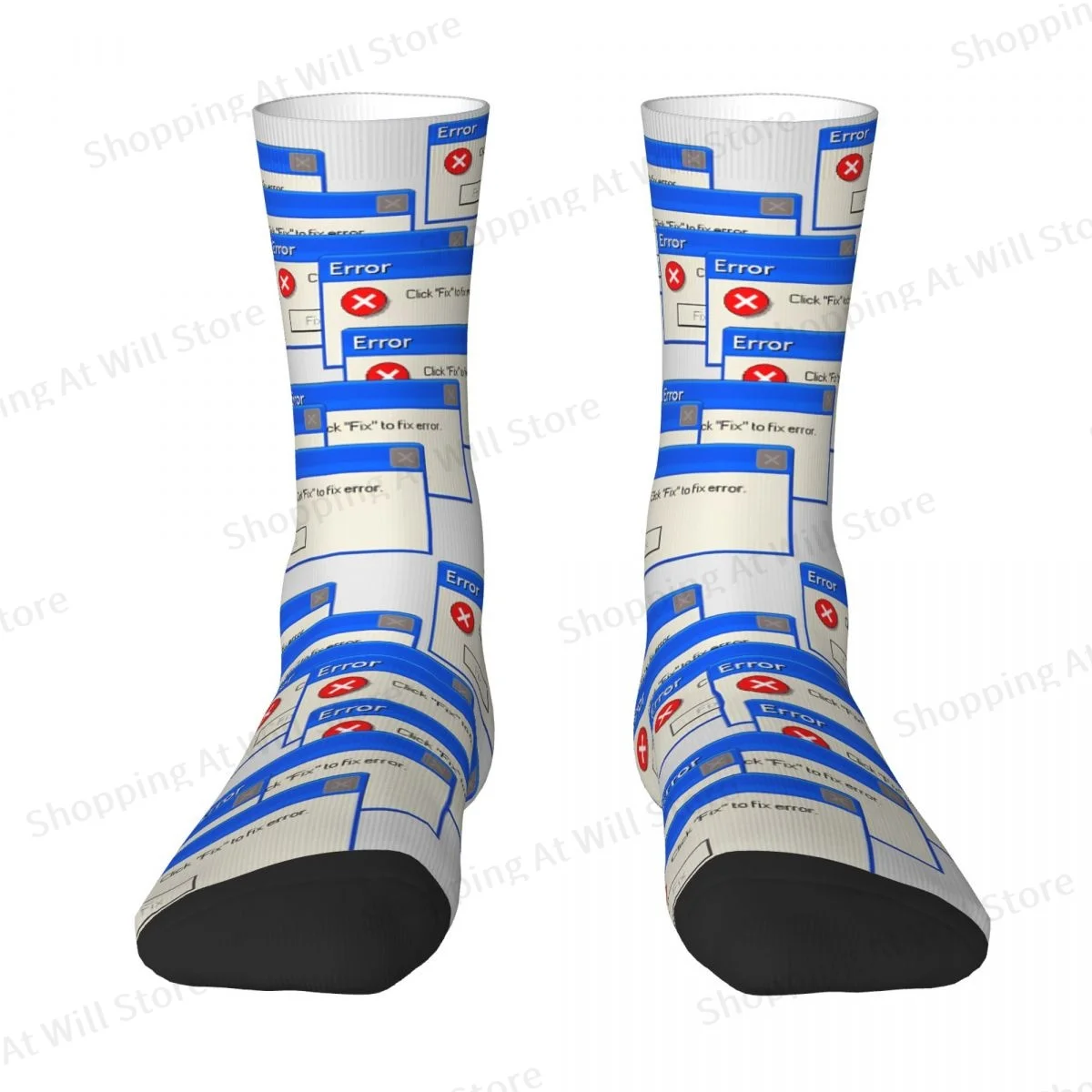 Error Windows Xp Windows 95 Unisex Winter Socks Windproof Fun printing Socks Street Style Crazy Sock