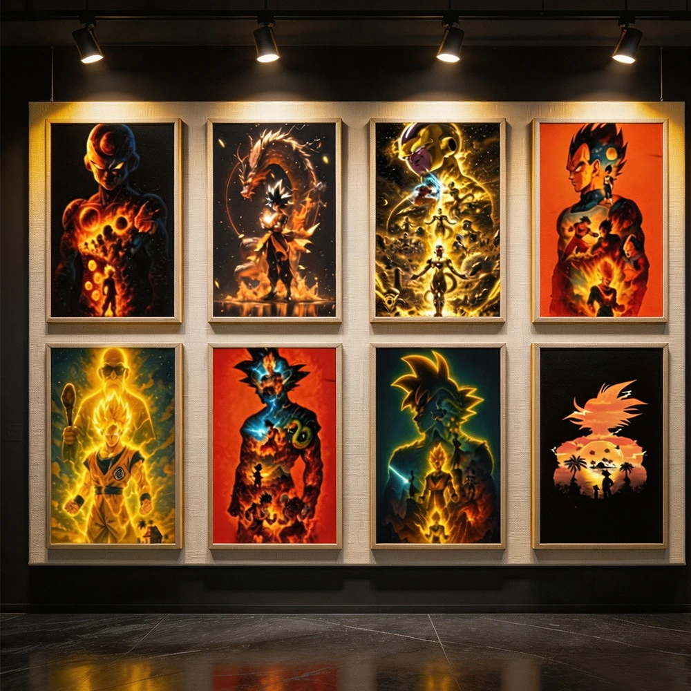 Dragon Ball Canvas Poster Anime Wall Art Goku Vegeta Frieza Master Roshi Home Living Room Bedroom Decor Cartoon Print Gift Anime