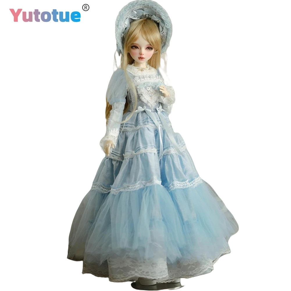 YUTOTUE 22 inch Height Female Doll Handpainted Makeup Handmade Long Dress Shoes Full Set Included BJD Toy