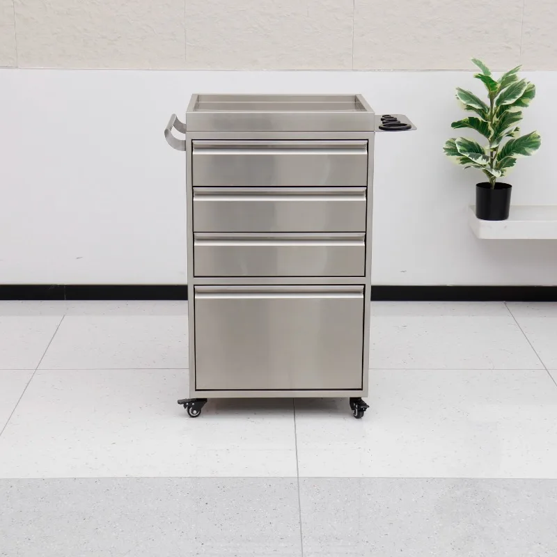 Barber shop tool cabinet hair tool cart drawer cabinet hair cutting stainless steel hair salon special tool table