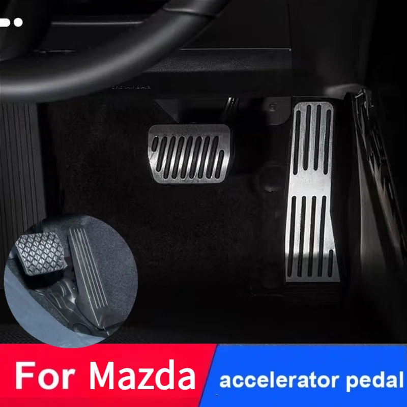 

Foot Brake Gas Pedal Pad Cover For Mazda 3 CX-30 CX-50 CX-60 CX-70 CX-90 MX-30 Accessories Aluminum Alloys Anti-Slip No Drill