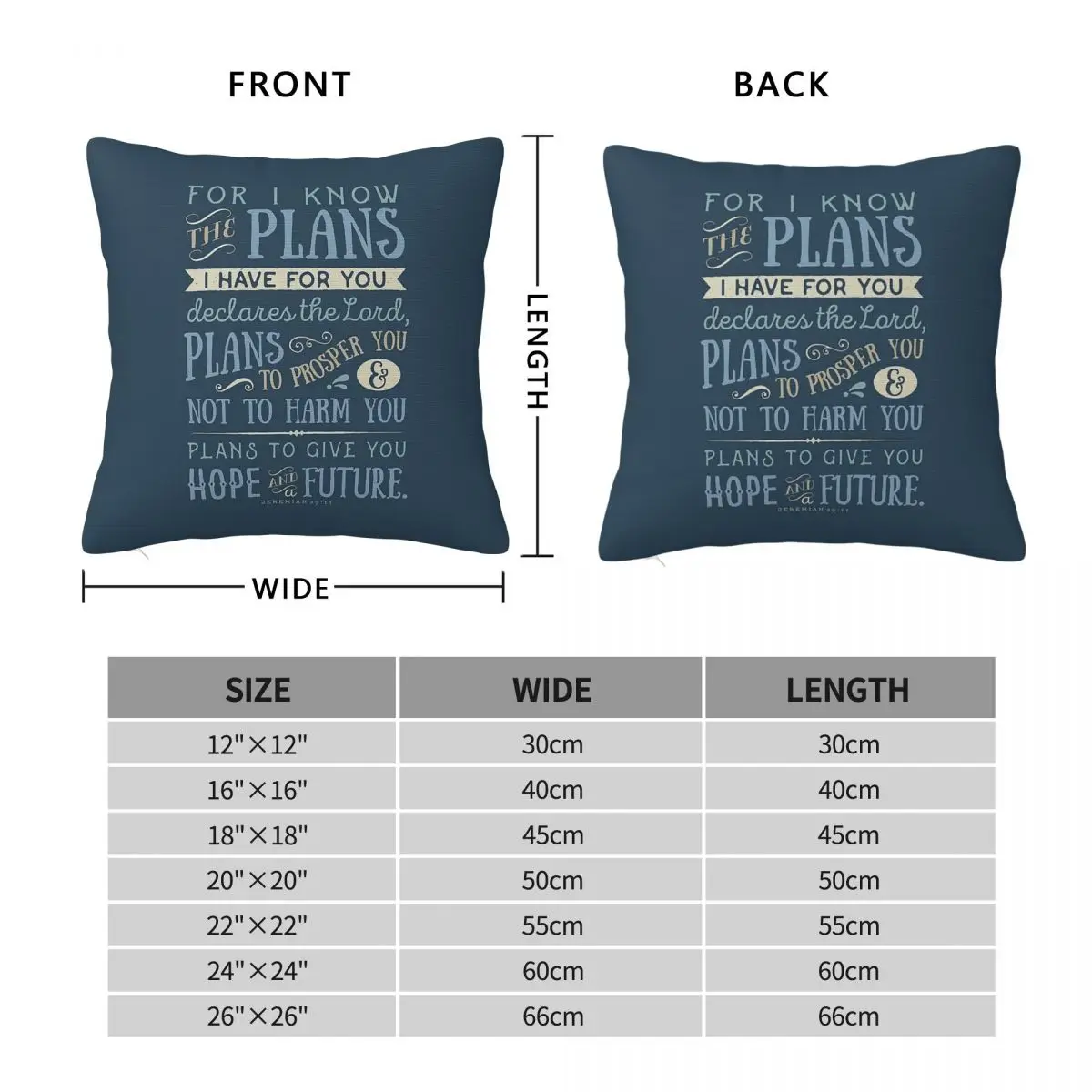 Hope And A Future Jeremiah Bible Verse Square Pillowcase Polyester Linen Velvet Printed Zip Decor Pillow Case Room Cushion Cover