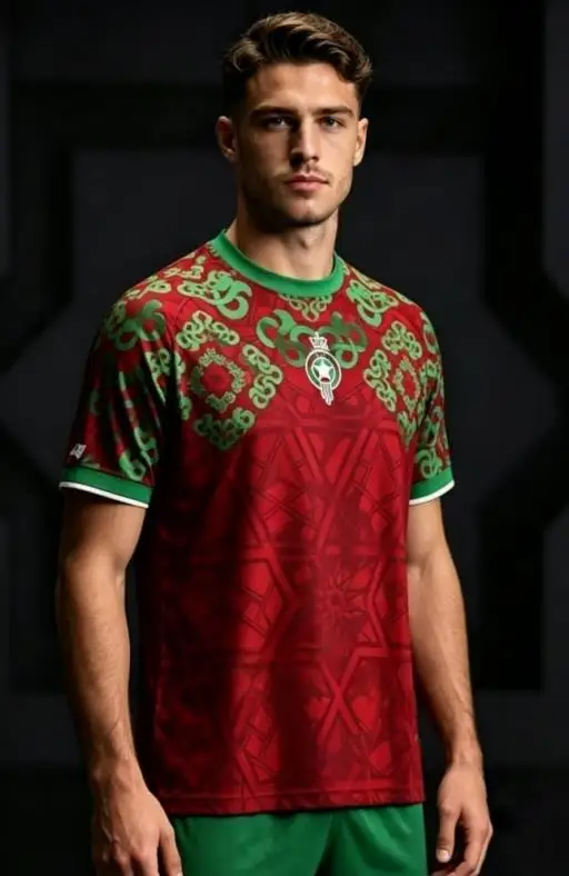 2027 Summer New Moroccan Traditional Football Jersey Sports Breathable Fashion Casual Style Special Edition For Football Fans