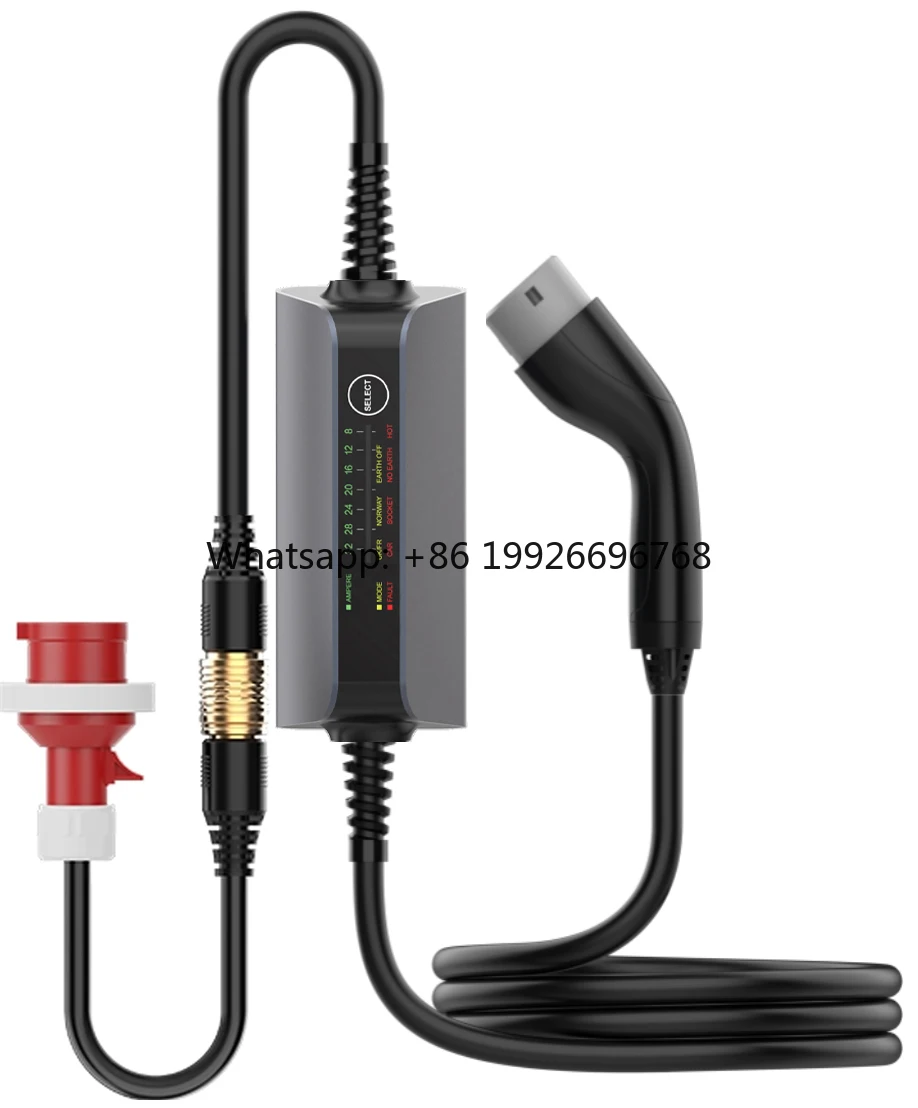 

JET 62196-2 Level 2 Portable EV Charger 400V Mobile EVSE with 22KW Type2 32A Output Current New Condition WIFI BT App Included