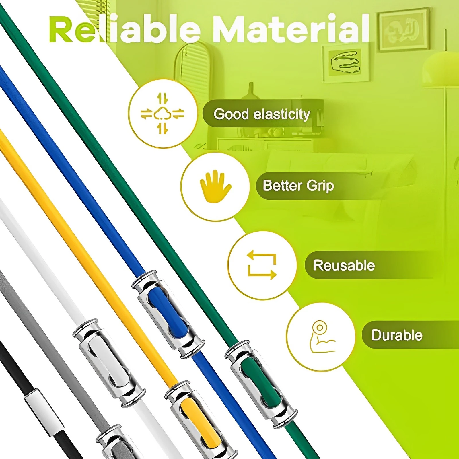 6 قطعة سلة المهملات القابلة للتعديل الأربطة المطاطية المرنة الأربطة الملونة كيس النفايات مشبك صندوق القمامة العصابات المطبخ متعددة الوظائف #4