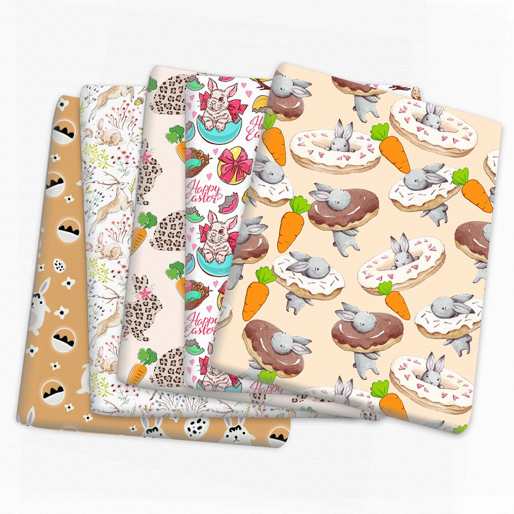 

Easter Bunny Carrot 50*145cm 100% Cotton Fabric Sewing Quilting Fabric Needlework Material DIY Handmade Patchework