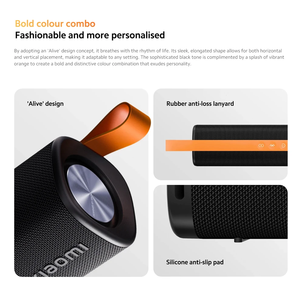 النسخة العالمية Xiaomi Sound Outdoor 30W مكبر صوت محمول يعمل بالبلوتوث IP67 TWS ستيريو كومبو 12 ساعة وقت الانتظار مشغل موسيقى