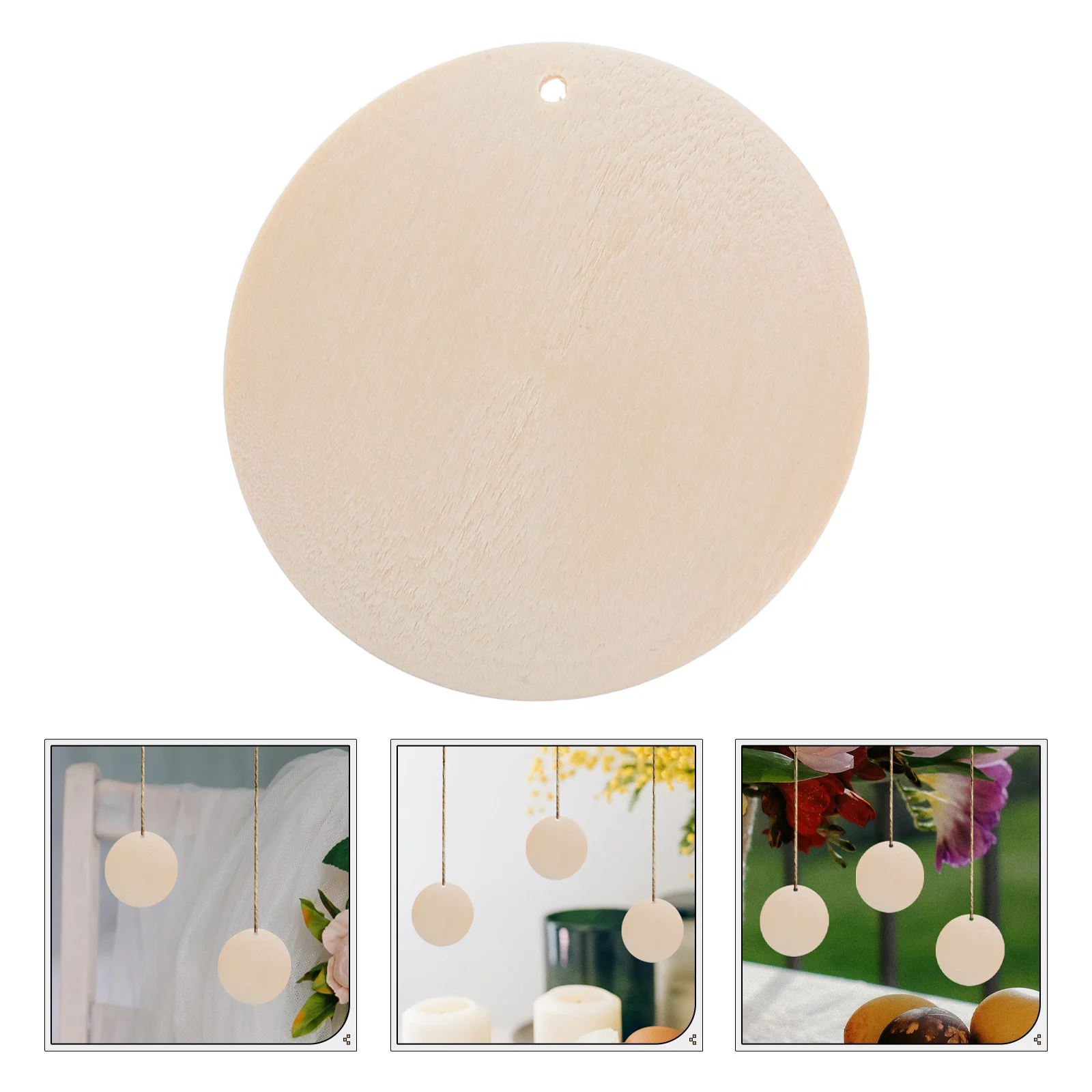 

20Pcs Round Wooden Slice Pendant for DIY Jewelry Making Creative Charm Pendants Necklace Bracelet Scrapbooking Accessories