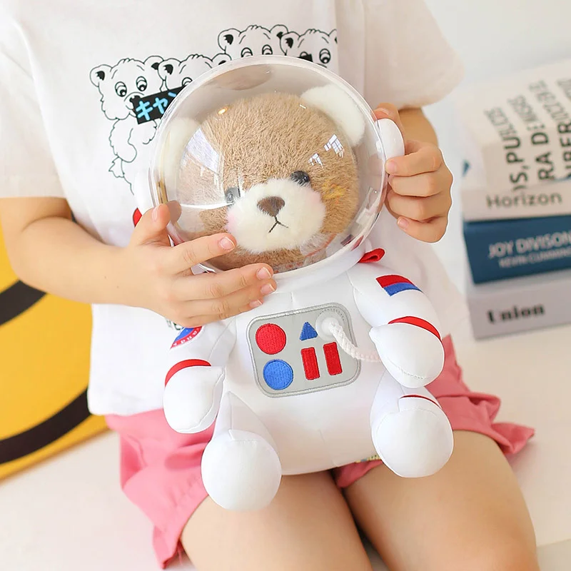 Ours en peluche d'astronaute de l'espace 30CM, jouets en peluche pour sac à dos, boîte-cadeau de décoration de sac d'école pour enfants, poupée de décoration de maison, cadeaux de noël