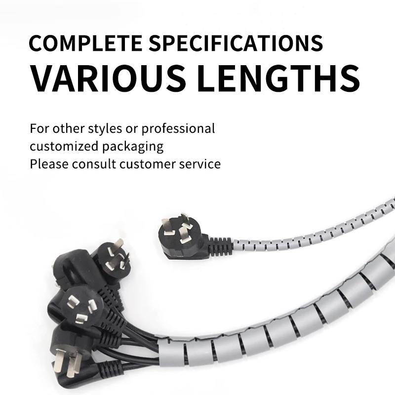 Flexible Spiral Cable Wire Wrapping Tube Wire Protection Cover Computer Wire Storage Organizer Length 118.11 Inch Diameter 10 Mm