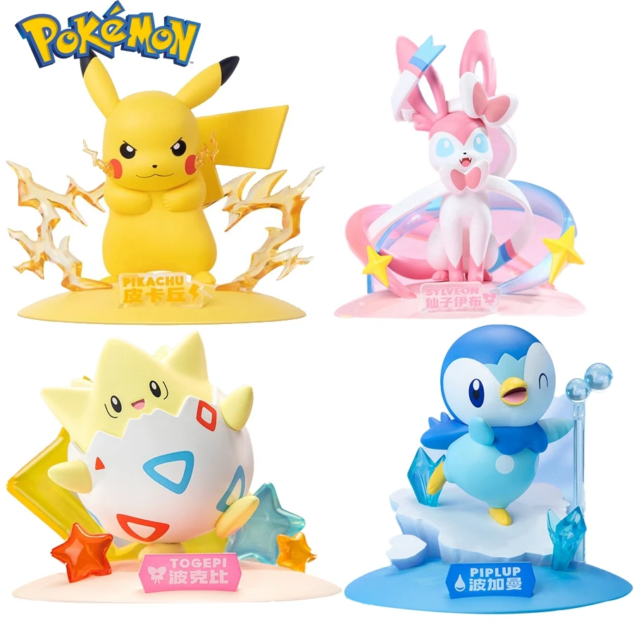 10Cm Pokémon Anime Figuur Kawaii Pikachu Actiefiguur Sylveon/Togepi/Piplup Beeldje Kamer Ornamenten Collectie Model Speelgoed Geschenken