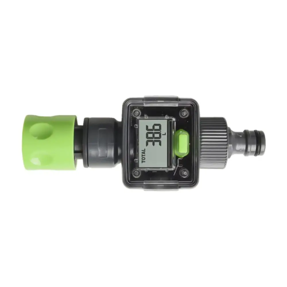 Digital Water Flow Meter IPX6 180° Screen-Flip Water Flow Sensors Easy To Install Quick Connectors Flow Rate Garden Watering