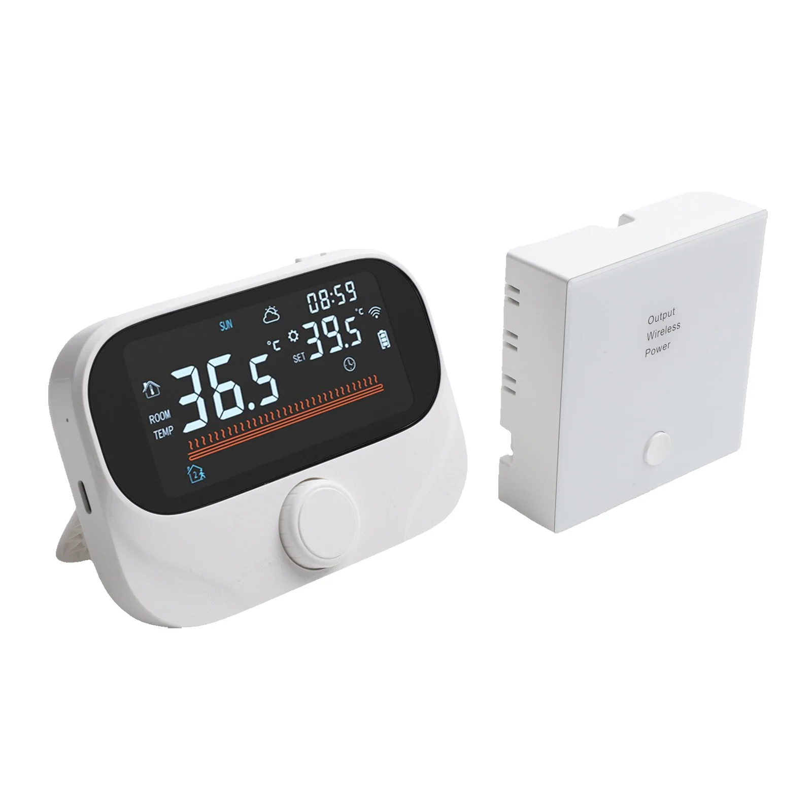 For Boiler RF Boiler Thermostat Remote Temperature Control 118x86x24mm Switch WeatherHumidity Display Large Screen