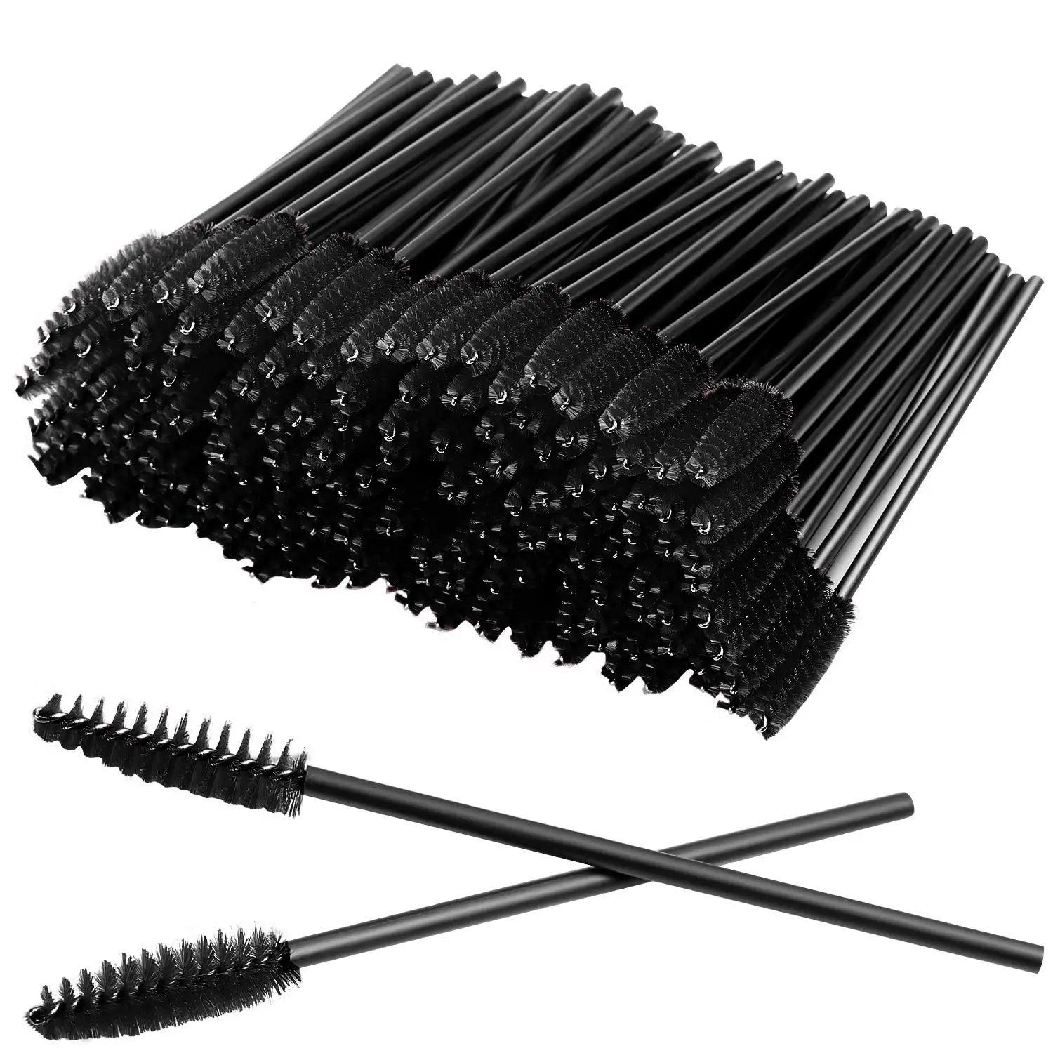 100 Pcs/Pack Black Disposable Eyelash Mascara Brushes for Eye Lashes Extension Eyebrow and Makeup Tool
