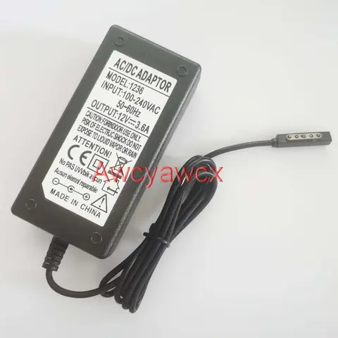 AC DC 12V 3.6A 2A Power Adapter 3600mA 48W Tablet Charger for Microsoft Surface MS RT RT2 Pro 1 2 10.6 Win 8 1572 1536 1514