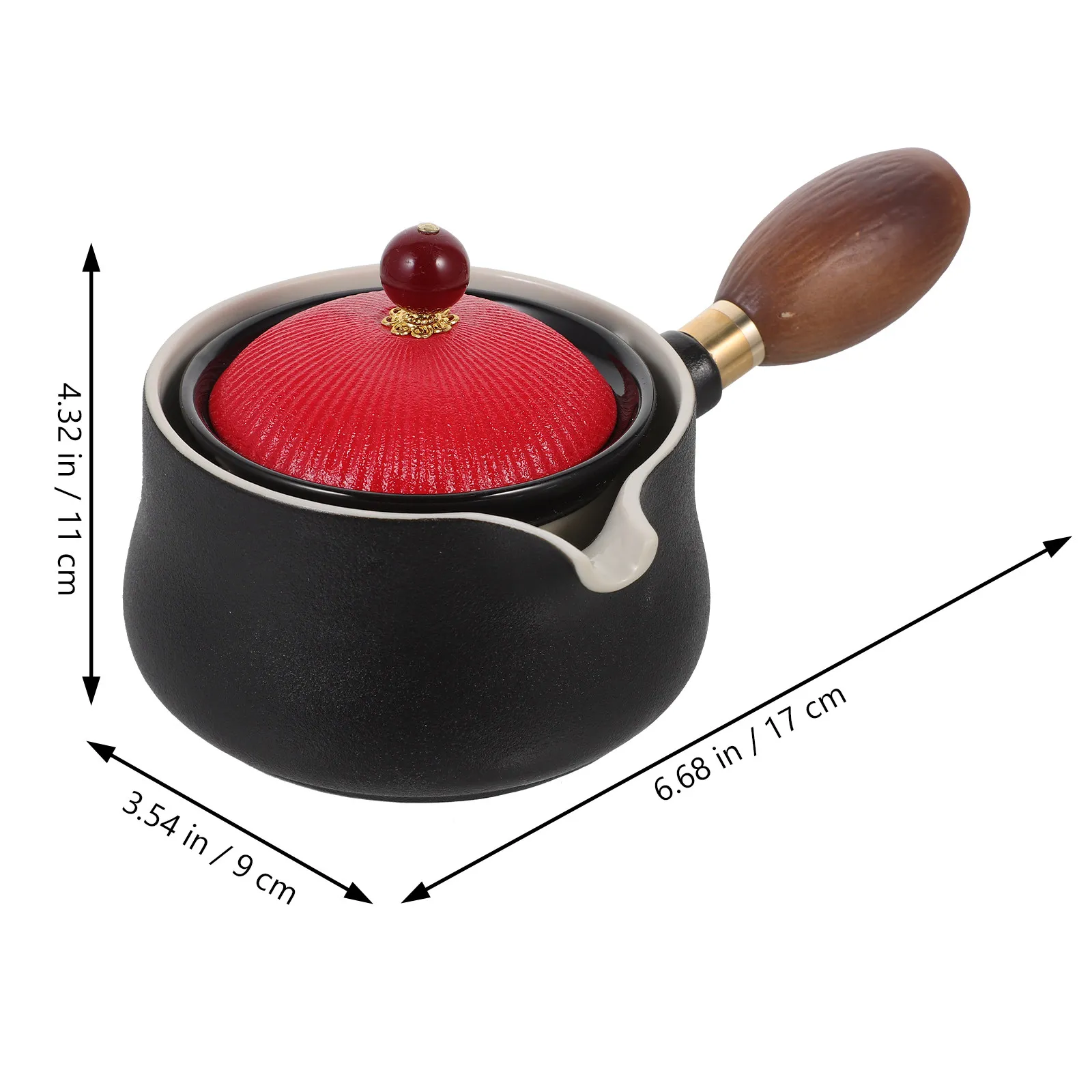 Side Handle Ceramic Teapot for Loose Leaf Tea Large Capacity Straight Cylindrical Design Anti Scald Handle 360 Degree Rotation