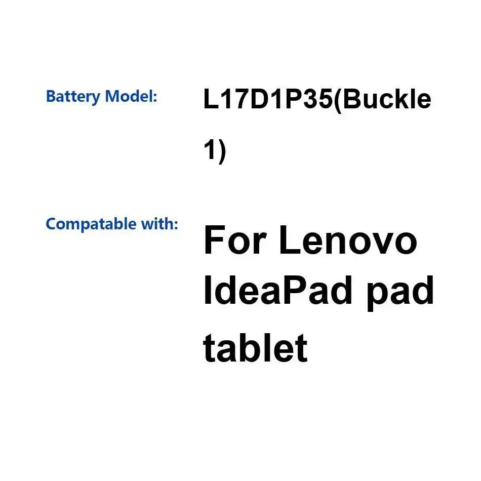 

Долговечная батарея для планшета Lenovo Ideapad Pad Tablet L17D1P35, 2200 мАч, с застежкой 1