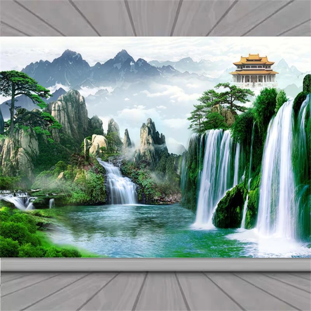 Custom photo wall paper mural painting background wallpaper mural wallpaper for living room TV falls 3D papel de parede Stickers