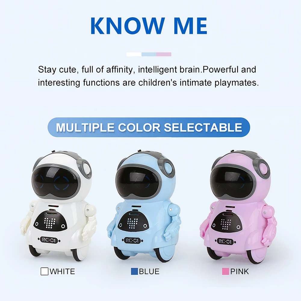 JIABAILE  Cute Pocket Robot Talking Interactive Dialogue Voice Recognition Record Singing Dancing Telling Story Mini Robot Toy