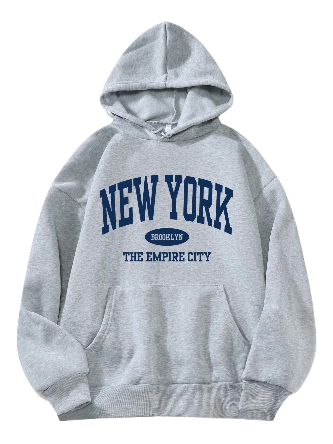 Women’s Streetwear Hoodie Brooklyn New York City Creative Letter Print Kangaroo Pocket Winter Casual Sport Pullover